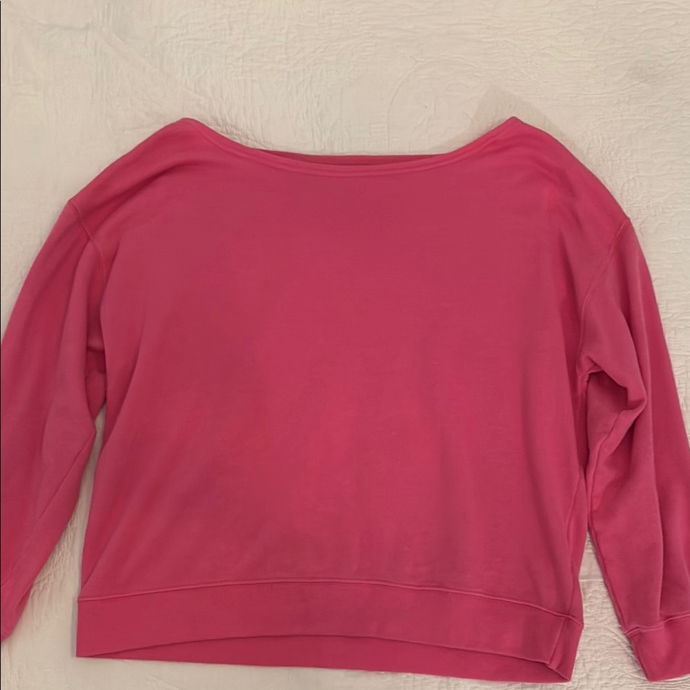 Pink Off-Shoulder Sweatshirt
